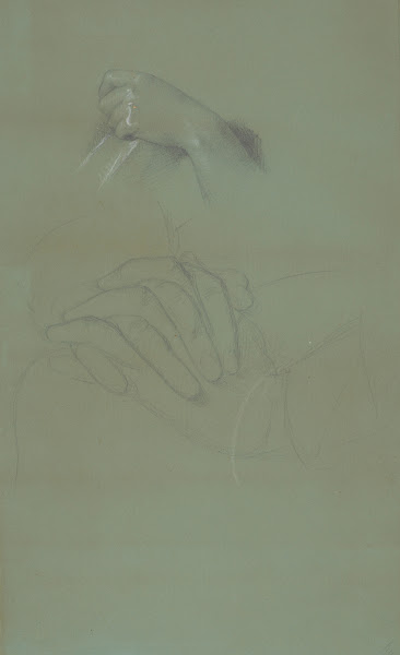 Study of hands for the painting Death of Barbara Radziwiłł 1860