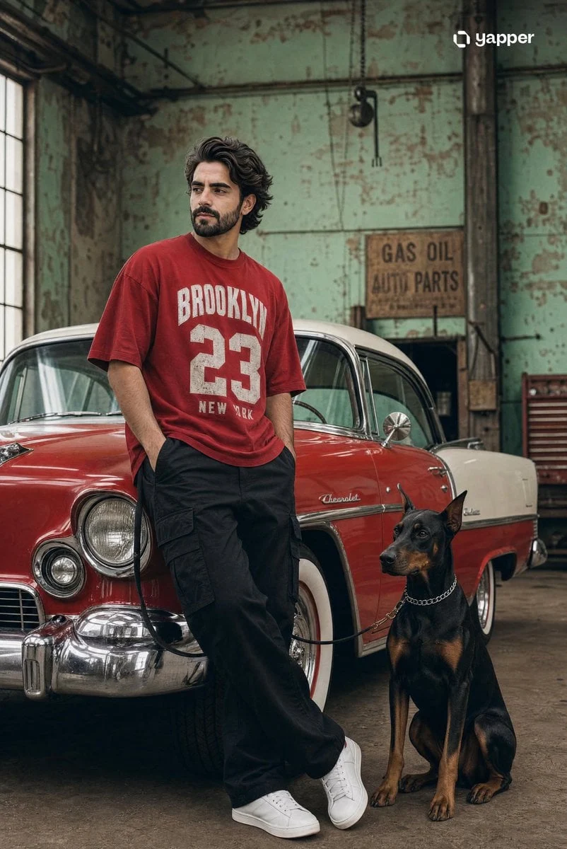 Sesión fotográfica de moda urbana cinematográfica A