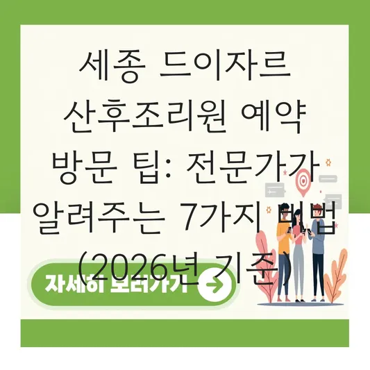 세종 드이자르 산후조리원 예약 방문 팁