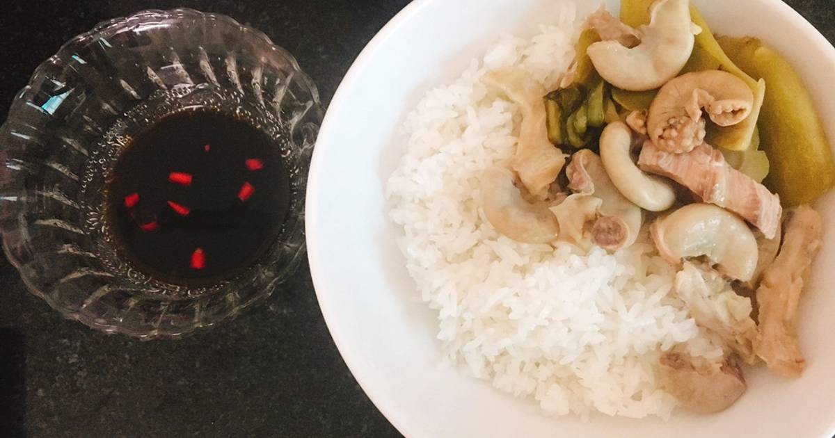 Dồi trường xào cải chua