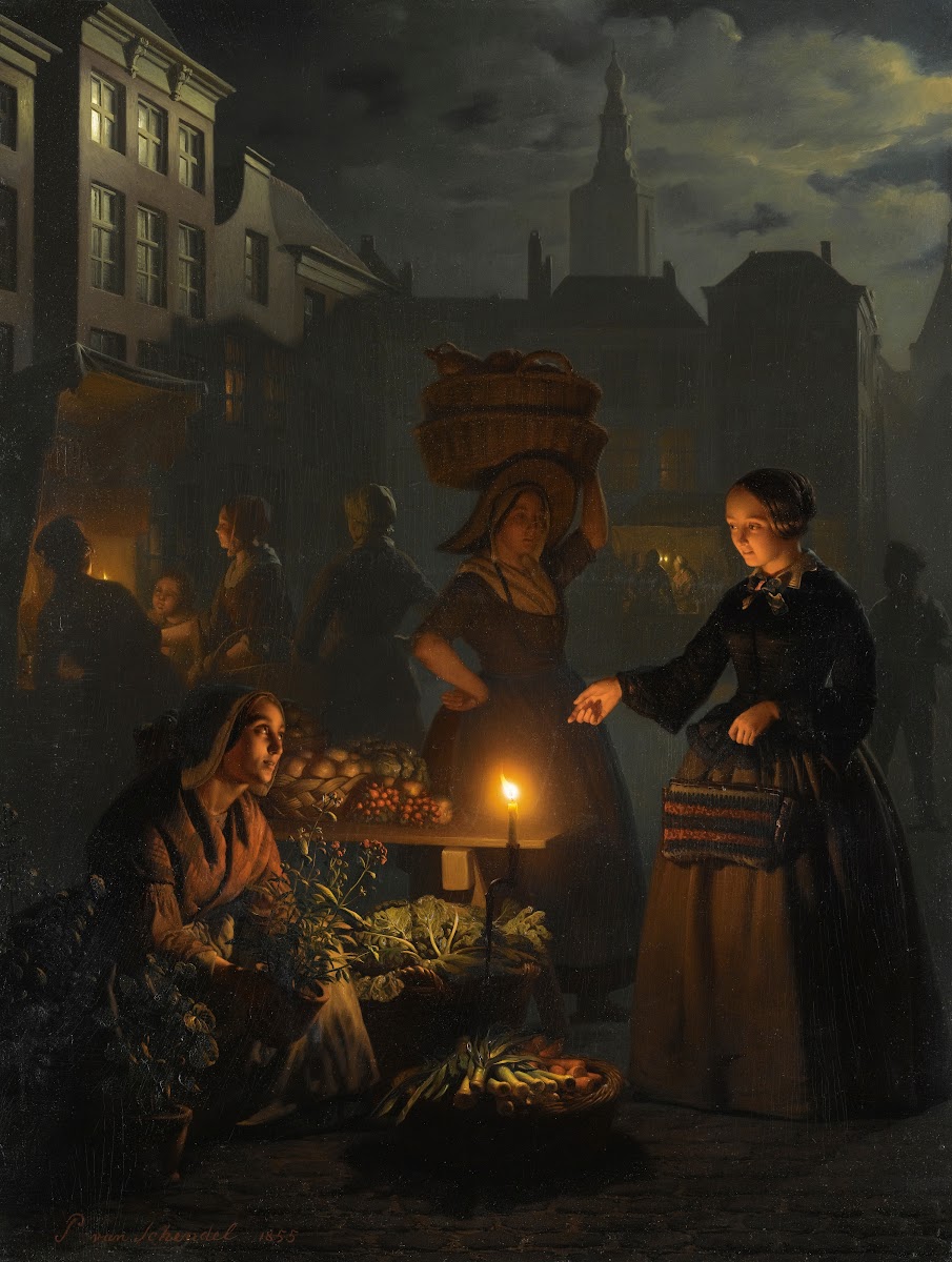 A Moonlitvegetable Market 1855