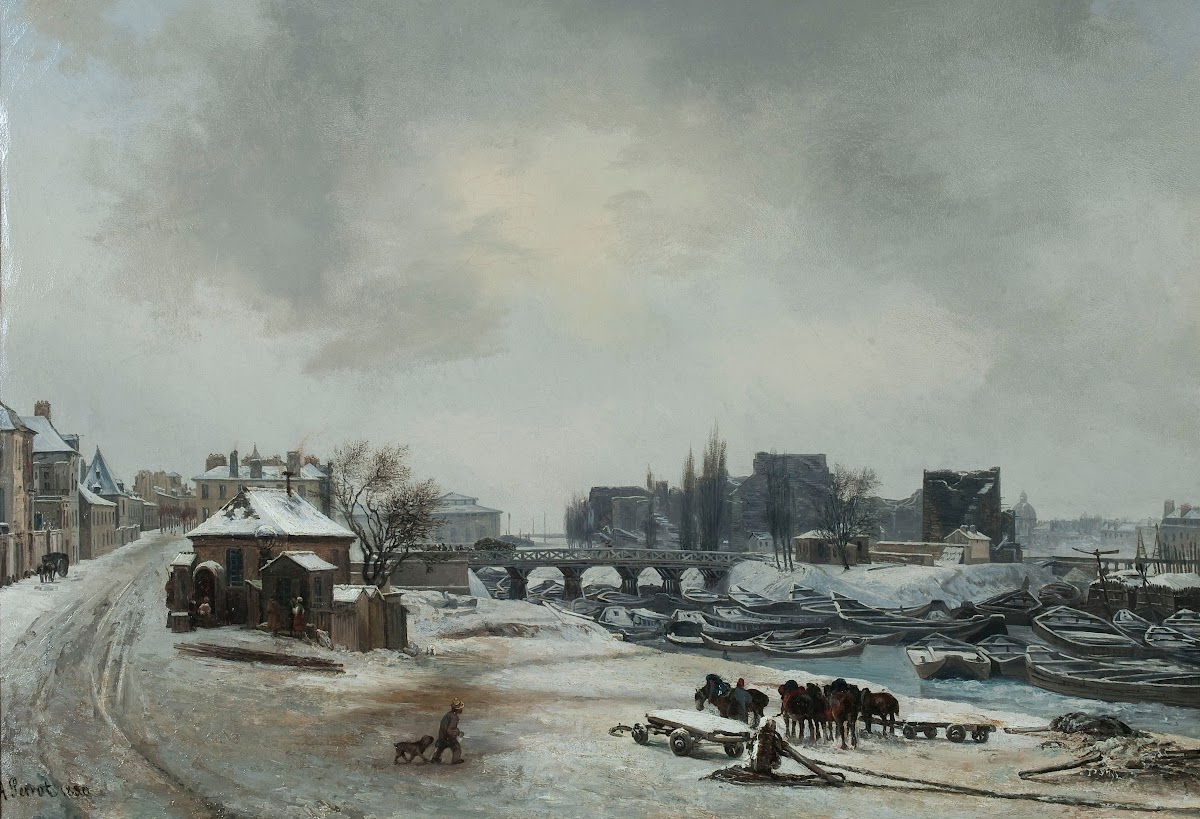Vue De LîLe Louviers  Effet De Neige 1830