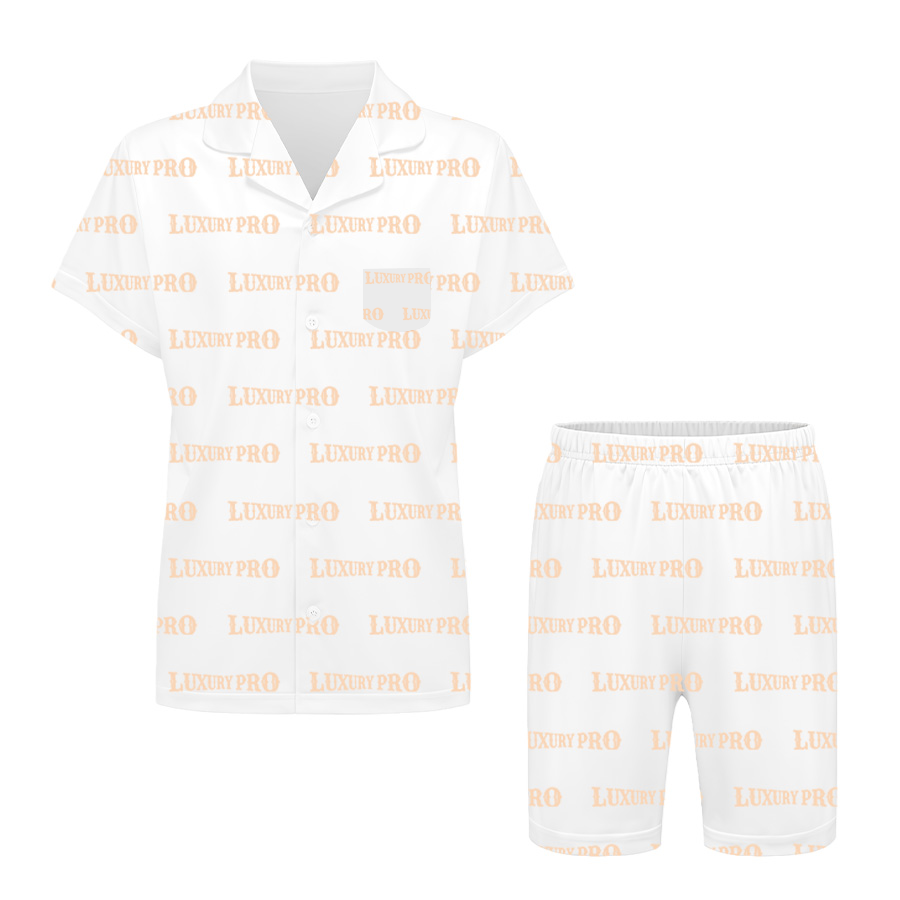 3D Adult short-sleeved shirt pajama set without line