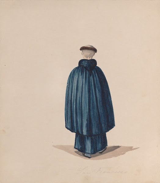 A monk from the order of St Francis viewed from behind ca 1848