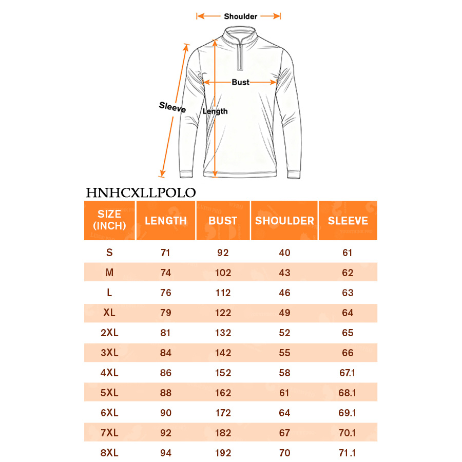 AOP HNH Long sleeve zip polo shirt