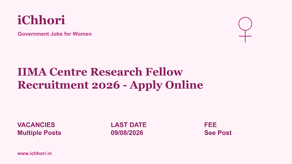 IIMA Centre Research Fellow Recruitment 2026 - Apply Online - iChhori