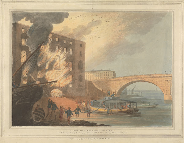 A View of Albion Mill on Fire 1791