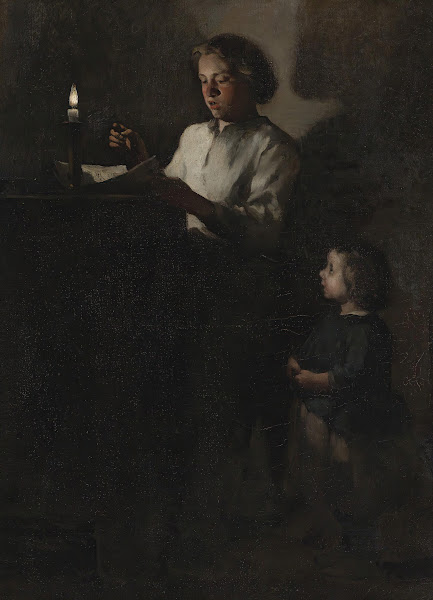 Reading by candlelight