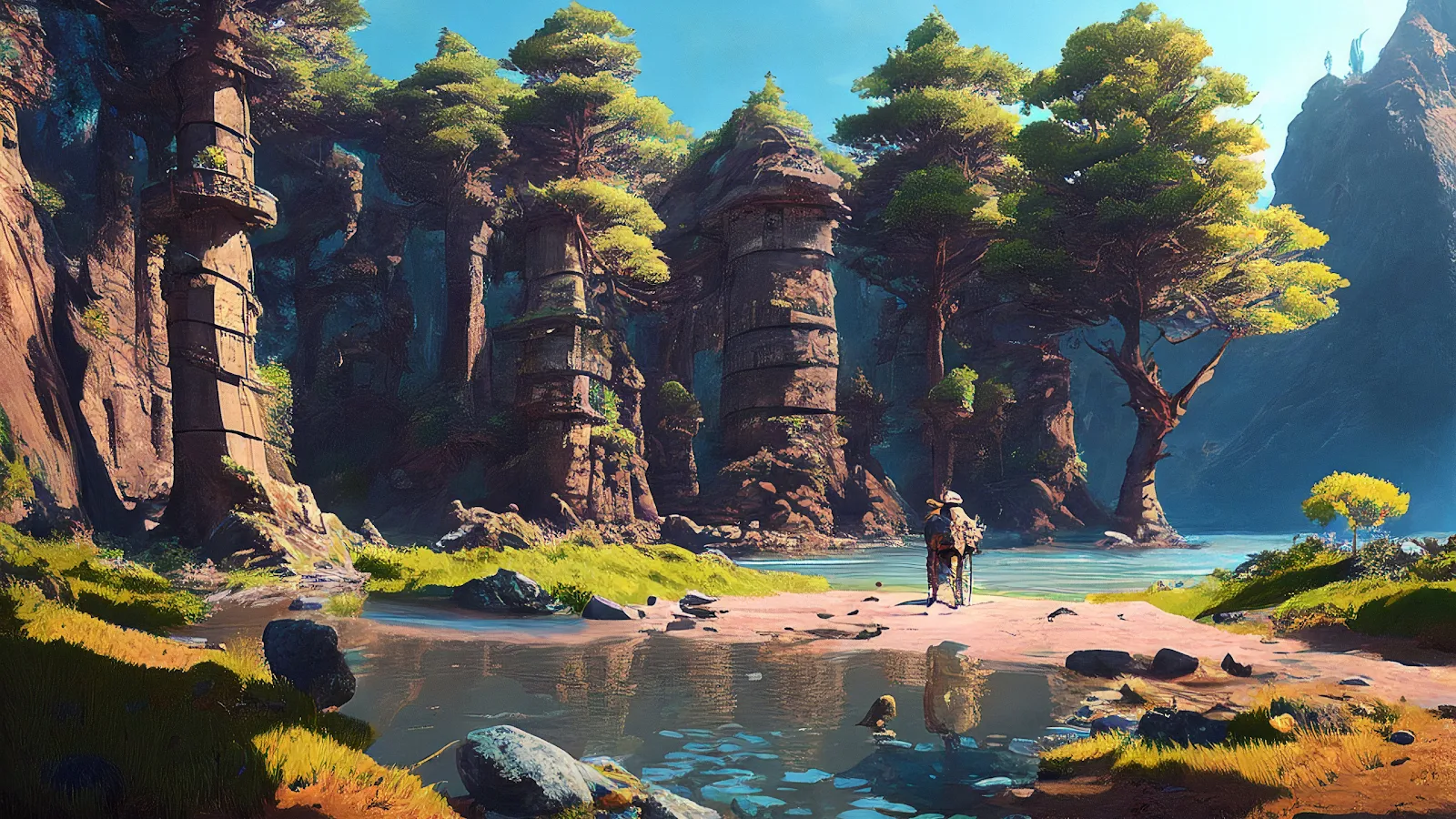 Stable Diffusion, Ai Art, Landscape, Digital Art 4K Desktop, iPhone Wallpaper Background