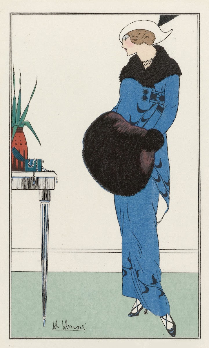 Robe de duvetin bleu 1913