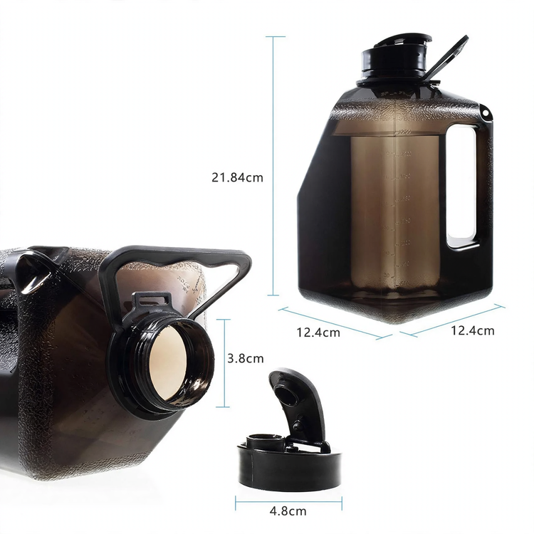 Sports bottle with magnetic holder, 2700 ml, silicone