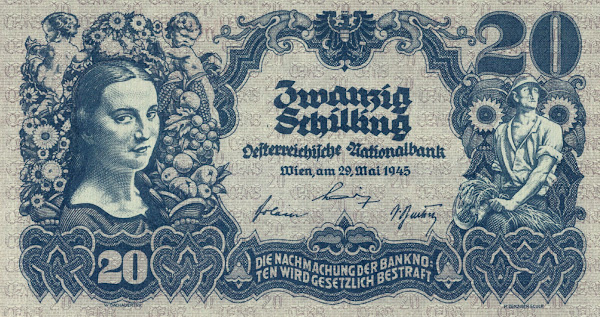 Banknote 20 Schilling 1945