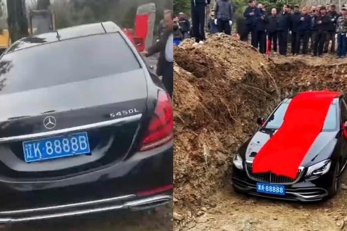 Chôn xe Mercedes biển số 8888 theo người quá cố, gia đình Trung Quốc gây bão dư luận - Báo Người Lao Động