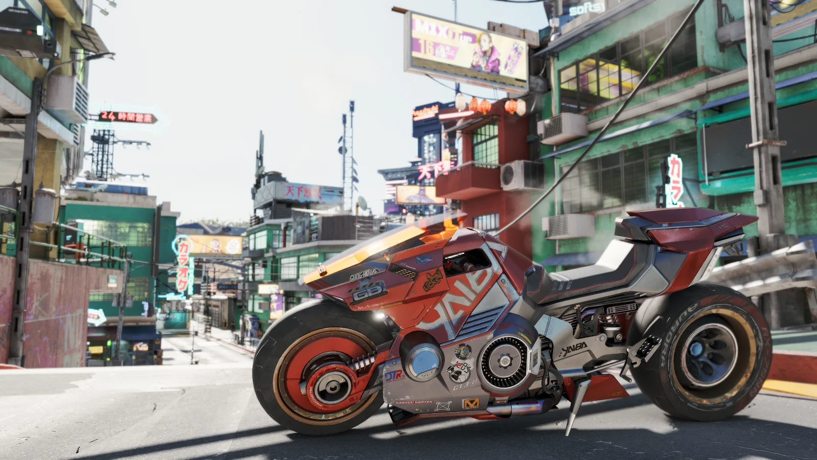 Futuristic Bike On Neon Cyberpunk Street - Sci-Fi Render 4K Wallpaper (3840x2160)