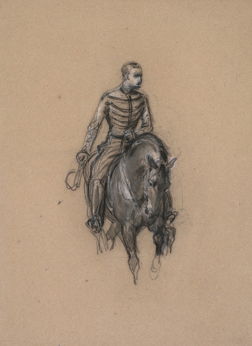 Militaire a cheval Soldier on Horseback c 1860