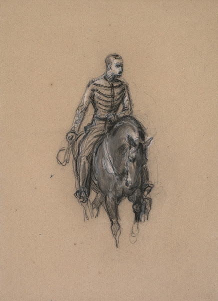 Militaire a cheval Soldier on Horseback c 1860