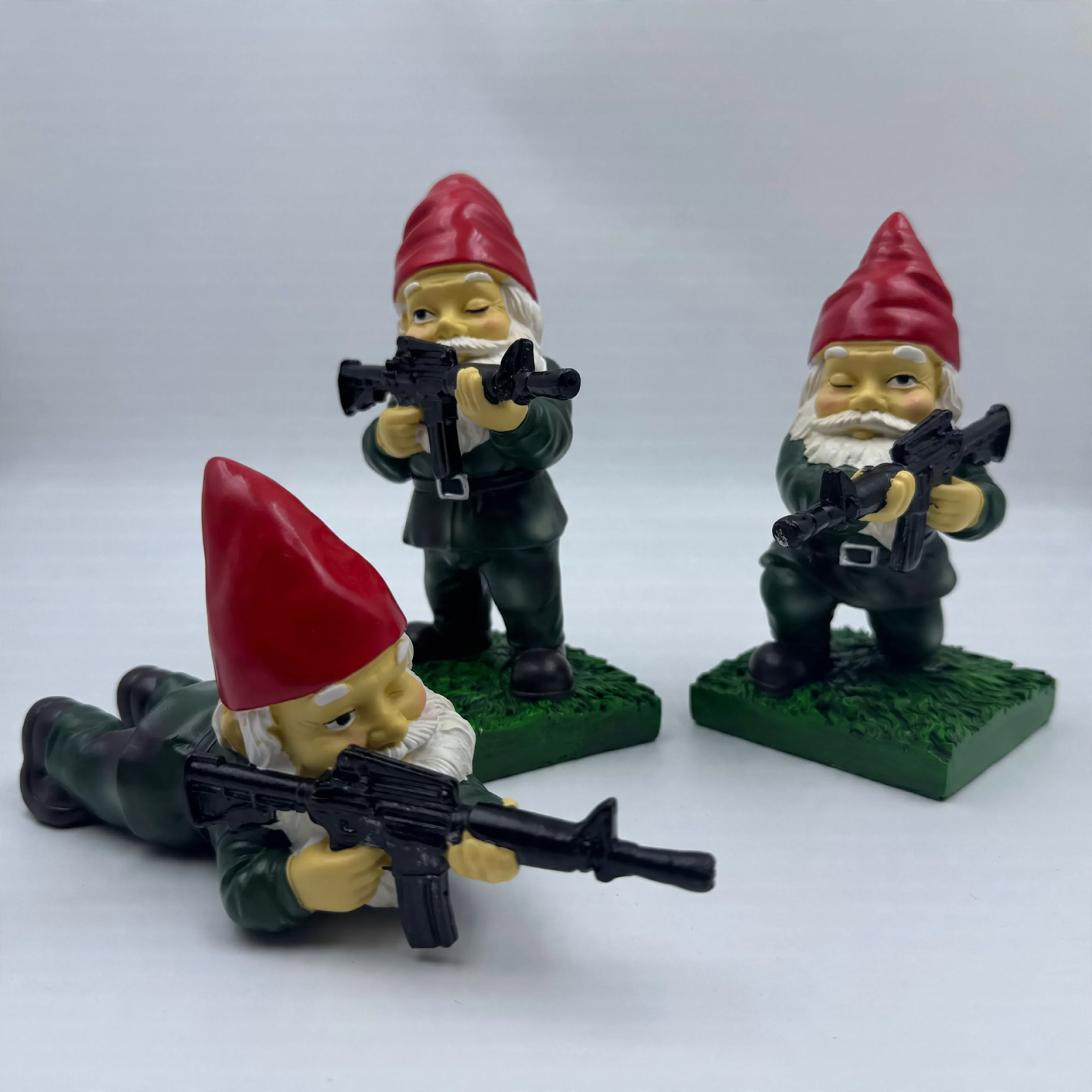 Decorative gnome figure with equipment, various designs