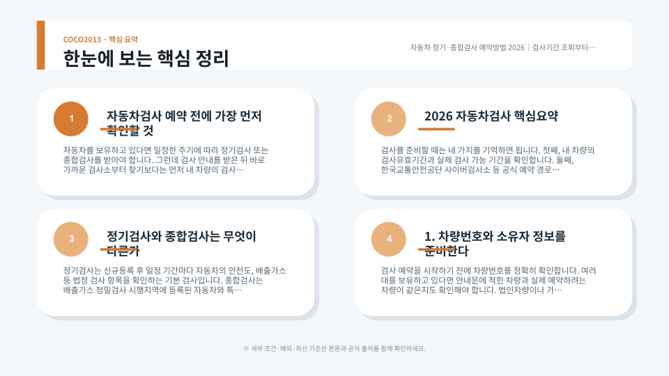 자동차 검사소에서 차량의 정기·종합검사를 진행하는 모습을 나타낸 이미지