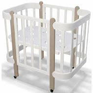 Children's cradle bed IngVart Nika 5 in 1 60 cm white/cappuccino