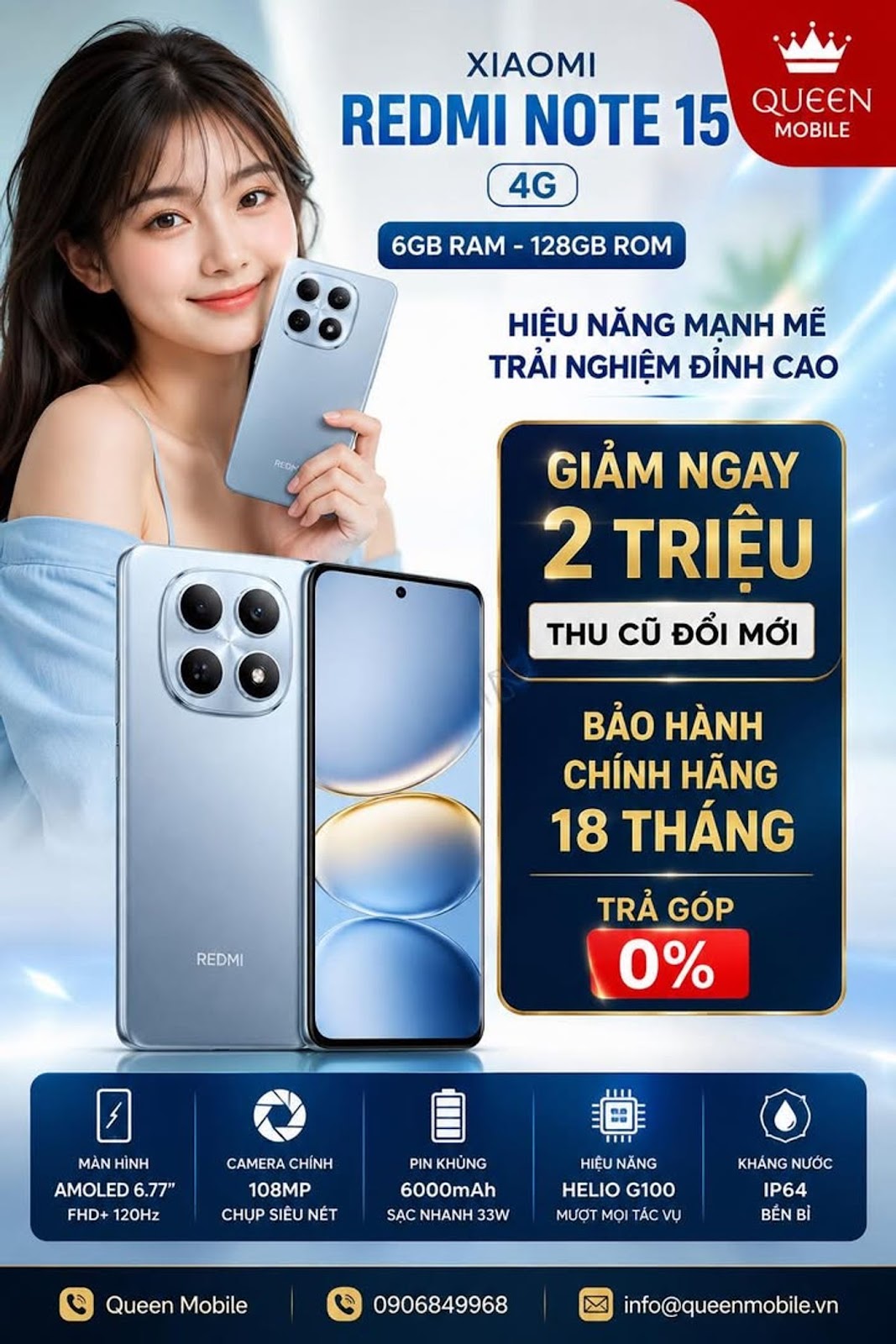 Xiaomi Redmi Note 15 4G 6GB/128GB ใหม่ซีลของแท้เวียดนาม 

 ข้อมูลจำเพาะ...