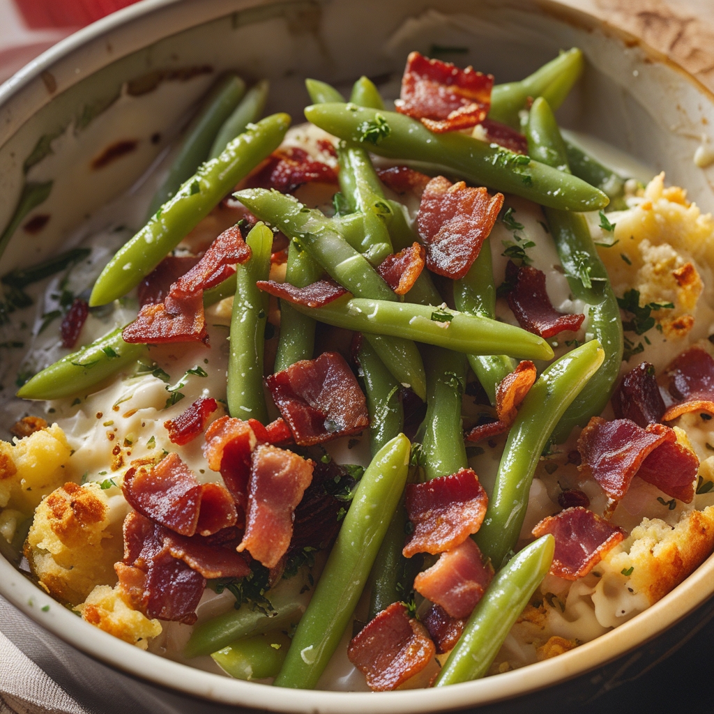 Bacon Loaded Green Bean Casserole – Easy Homemade Comfort Side Dish finished