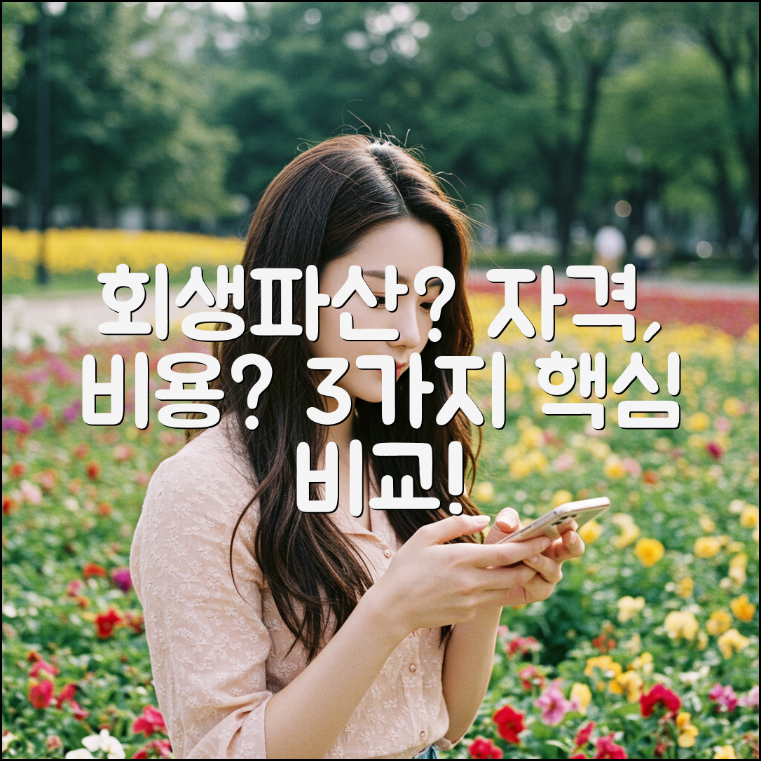 개인회생/파산: 자격, 비용 3가지 핵심 차이!