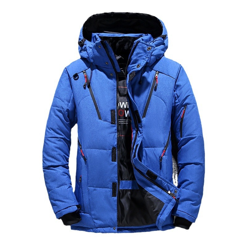 Gefütterte Herren-Daunenjacke mit vielen Taschen