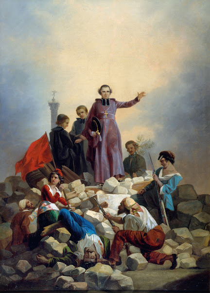 Monseigneur Affre sur la barricade faubourg Saint Antoine actuels 11ème et 12ème