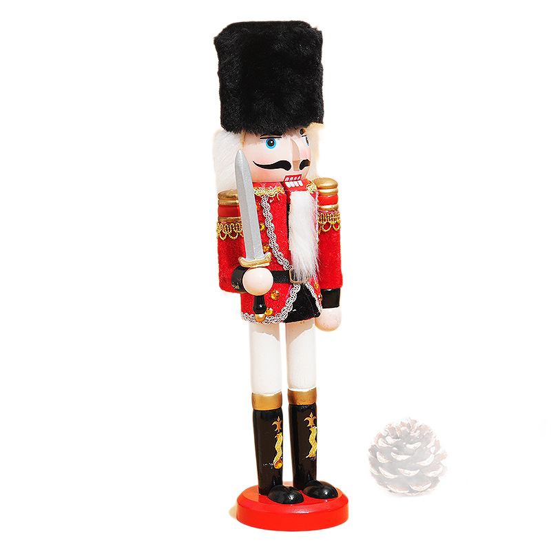 Nussknacker-Soldat aus Holz, 30 cm, dekorative Tischfigur