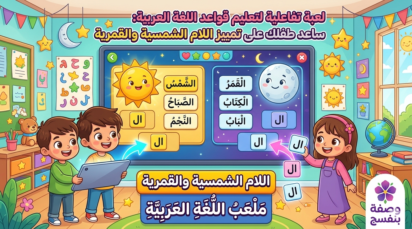 لعبة تفاعلية لتعليم قواعد اللغة العربية: ساعد طفلك على تمييز اللام الشمسية والقمرية (مجاناً)