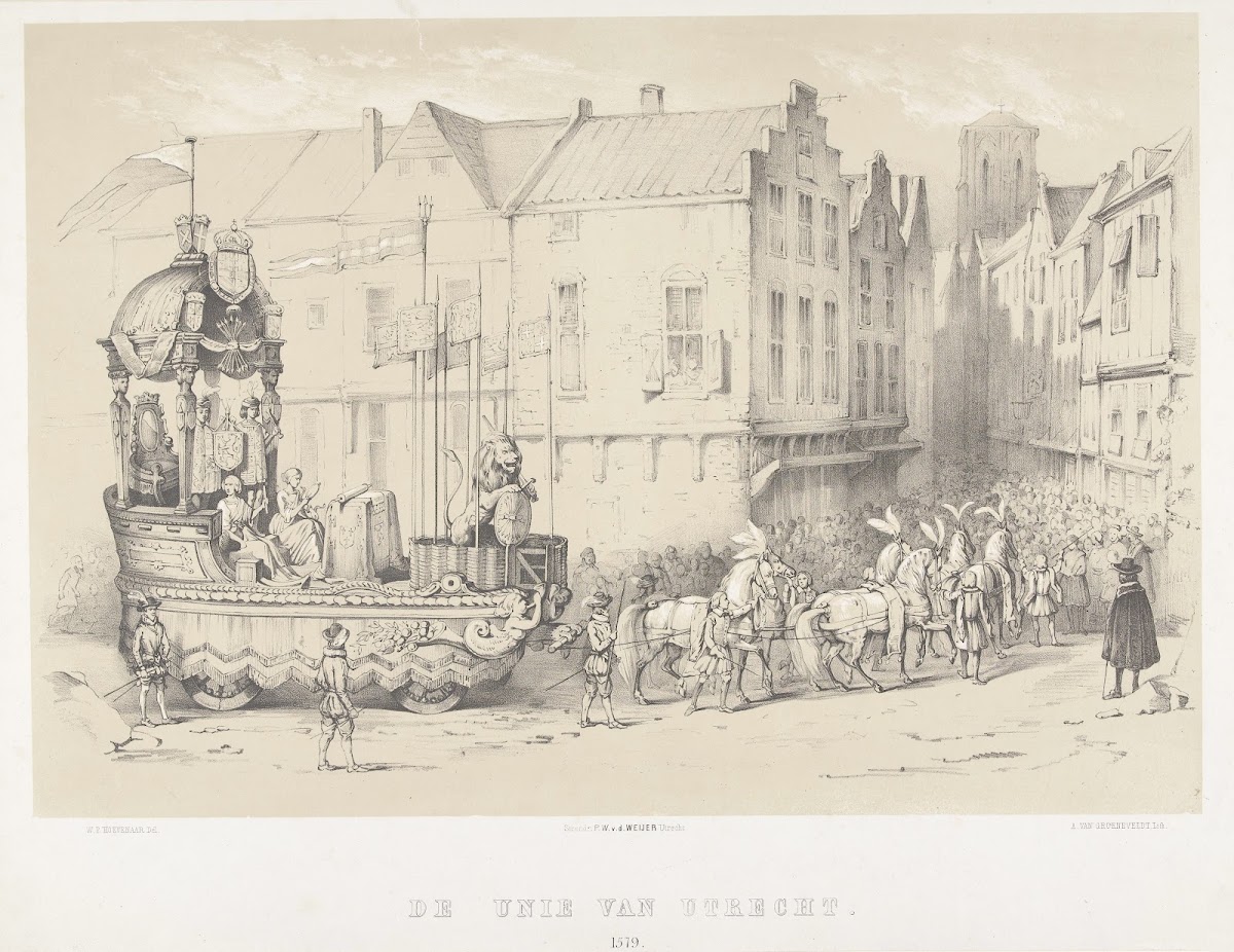Praalwagen verbeeldende de Unie van Utrecht van 1579 1826   1863