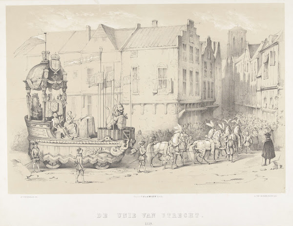 Praalwagen verbeeldende de Unie van Utrecht van 1579 1826   1863