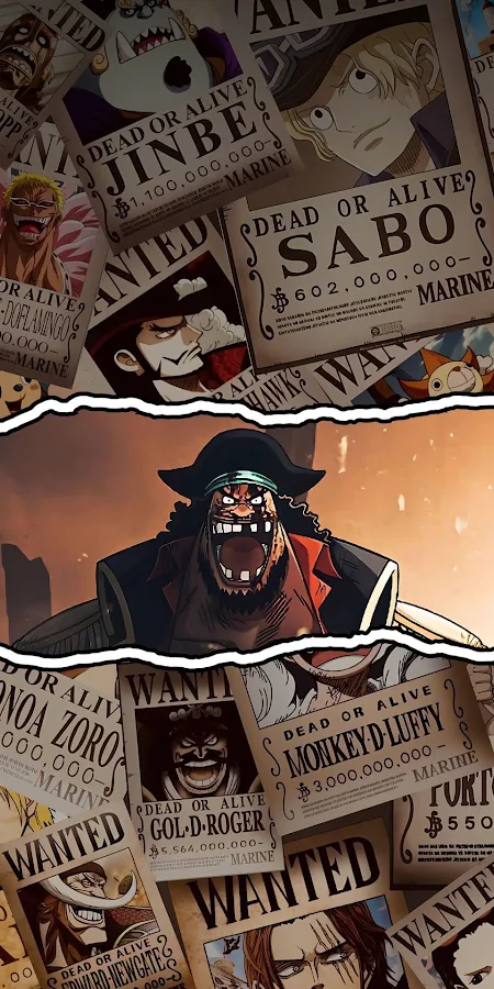 One Piece Blackbeard Wanted Posters Full HD iPhone Phone Wallpaper