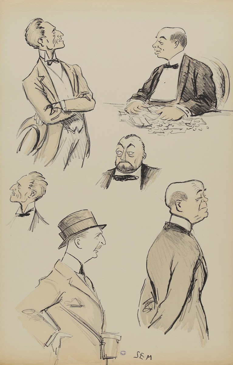 têtes ou bustes de cinq messieurs 1923