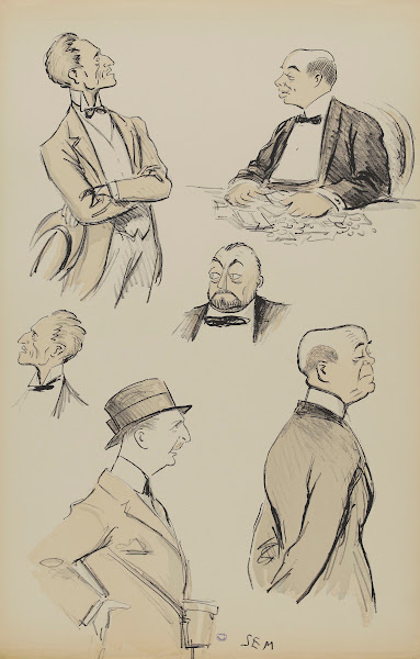 têtes ou bustes de cinq messieurs 1923