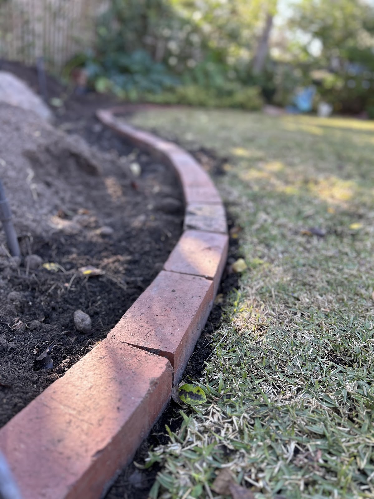 Resetting garden edging