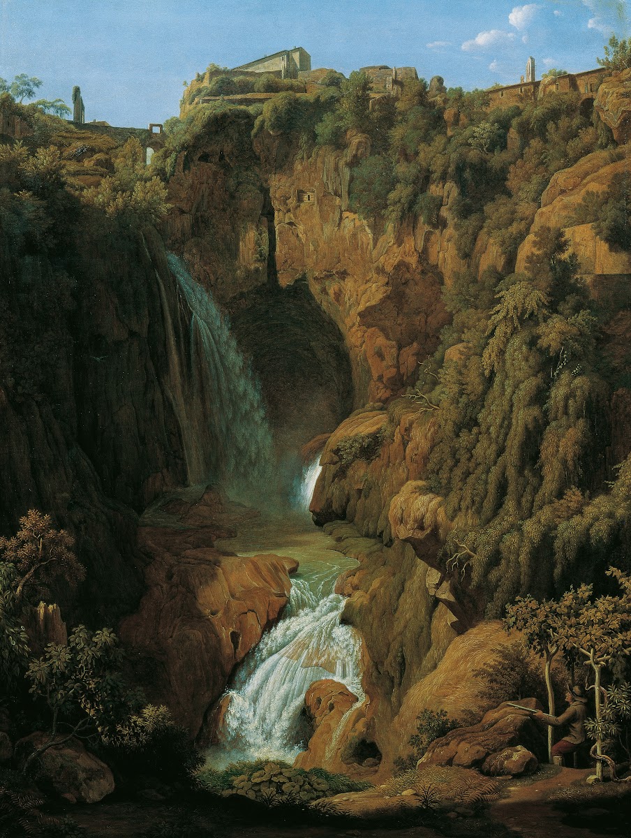 Die Neptungrotte Wasserfall bei Tivoli 1809
