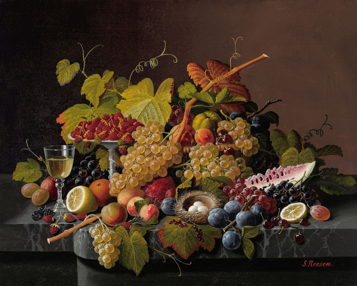 Still Life with Fruit and Birds Nest