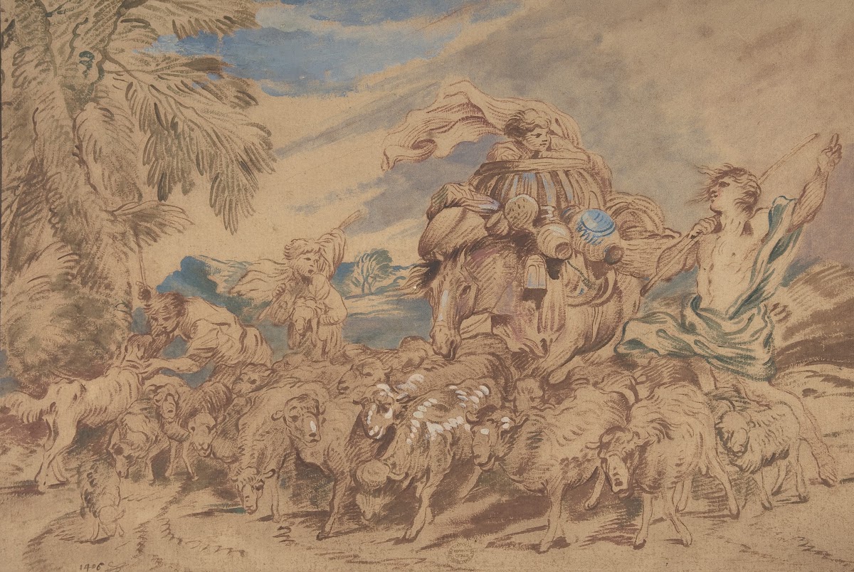 Pastoral Scene Shepherds and Their Flock