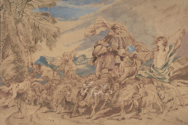 Pastoral Scene Shepherds and Their Flock