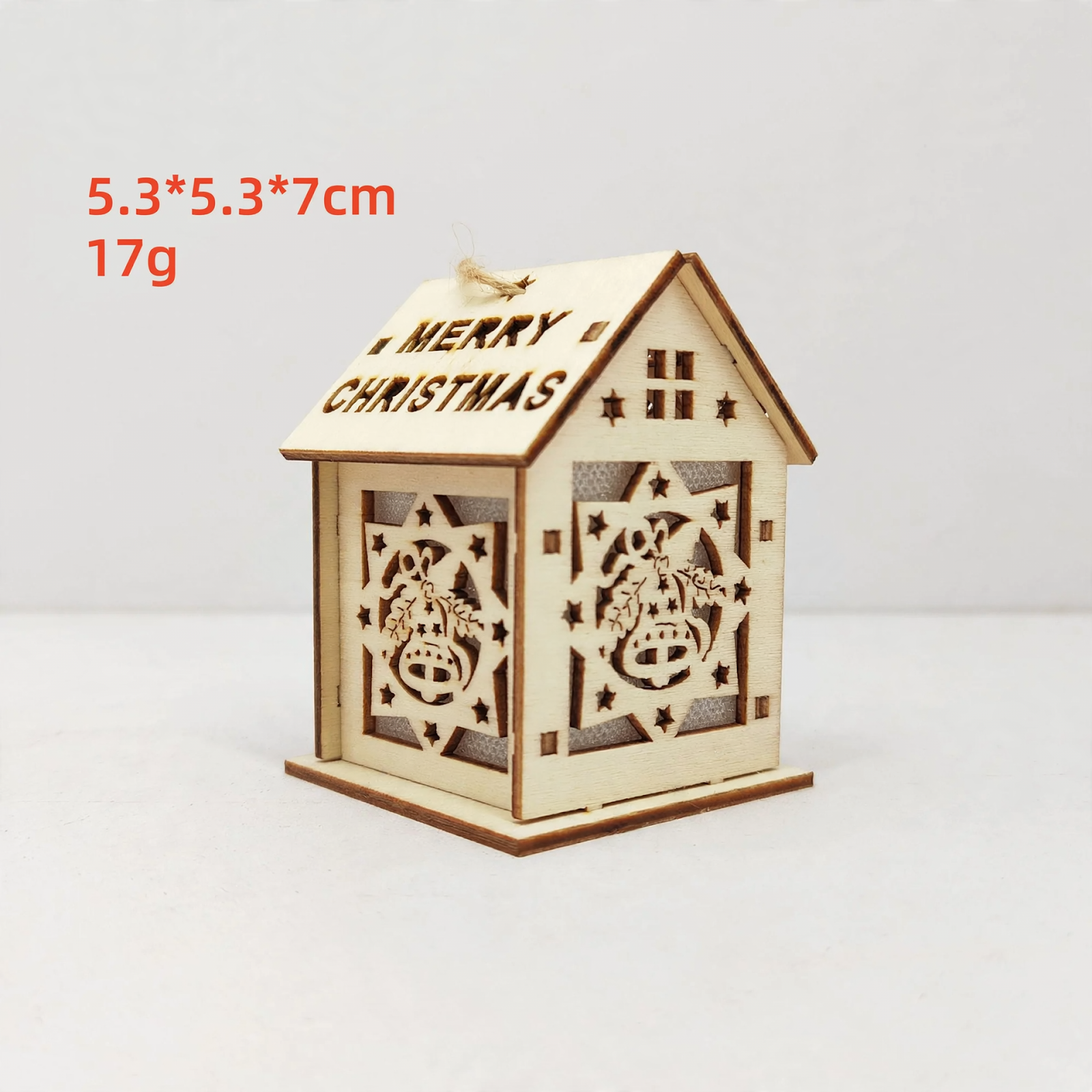Handcrafted Christmas Wooden House as Decor