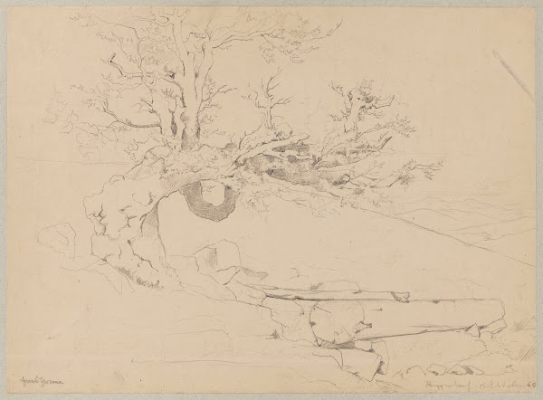 Landscape with a Tree by a Stream near Ruppenberg in Westphalia 1860