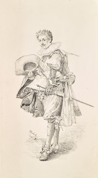 Herr in Renaissance Kostüm und Halskrause 1880