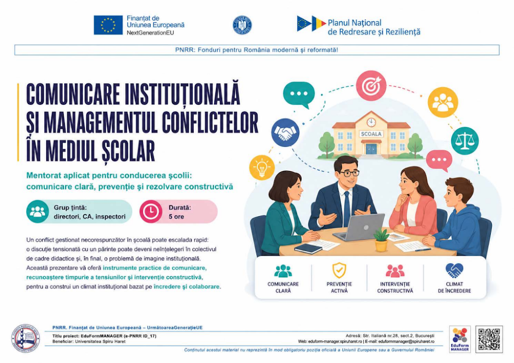Coperta ghidului Comunicare instituțională și managementul conflictelor