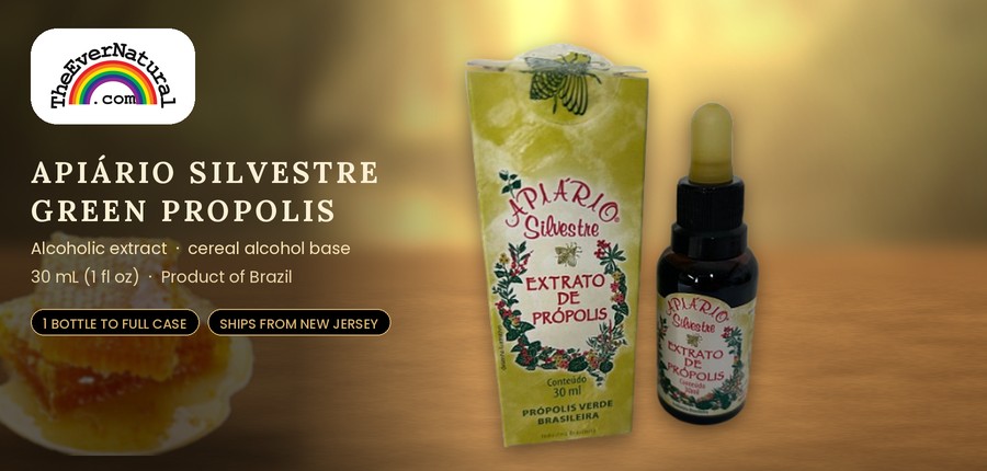 Apiário Silvestre Propolis Extract, box and bottle