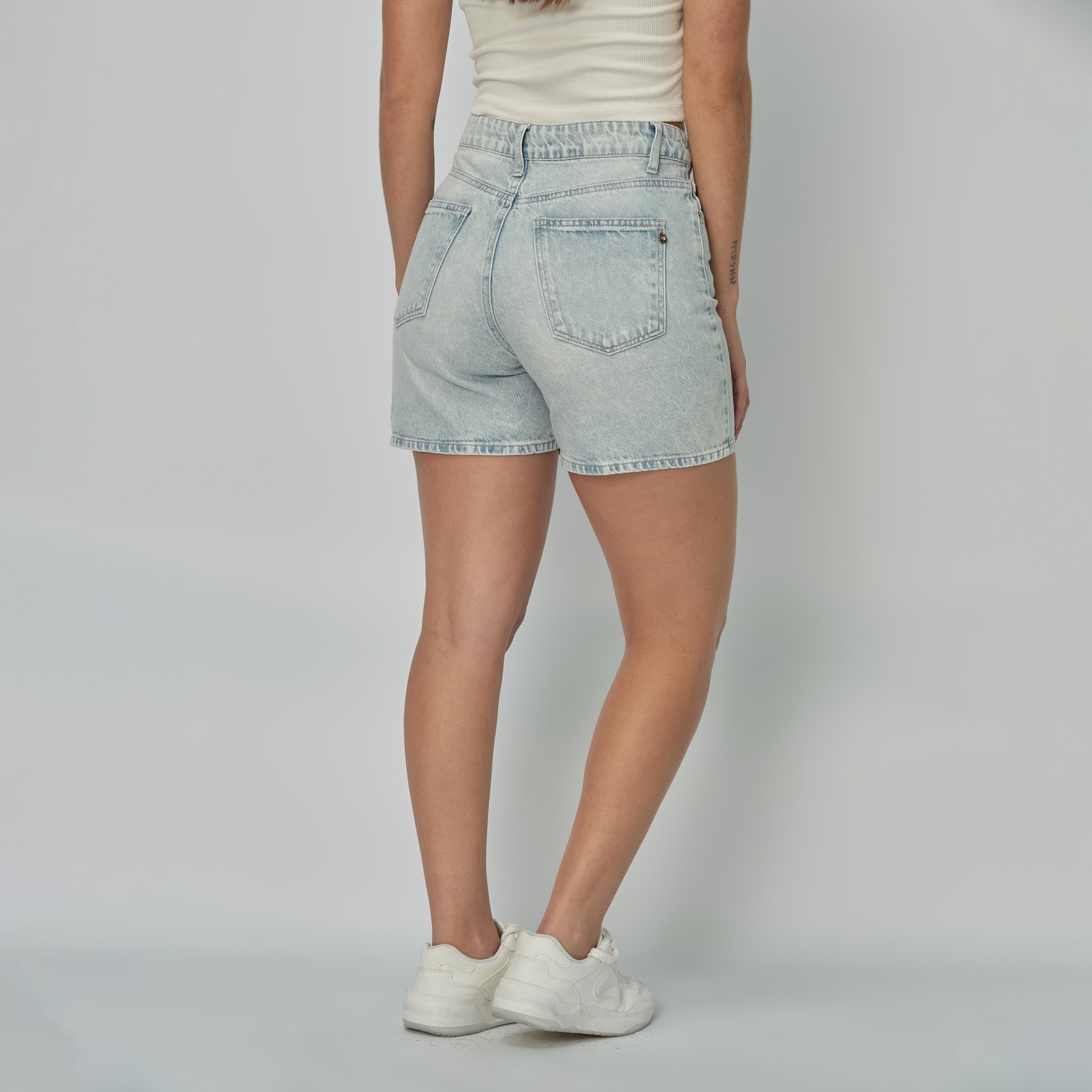 Short largo dama rígido, color Azul claro - Vista 6