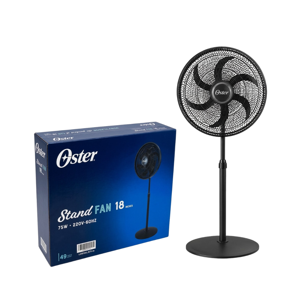 Ventilador de Pedestal Oster 18" 75W EOSVELIST1631-6H con 6 Aspas y 3 Velocidades