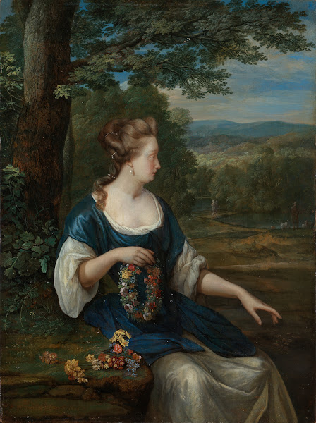 Portrait of a woman with a wreath of flowers 1694