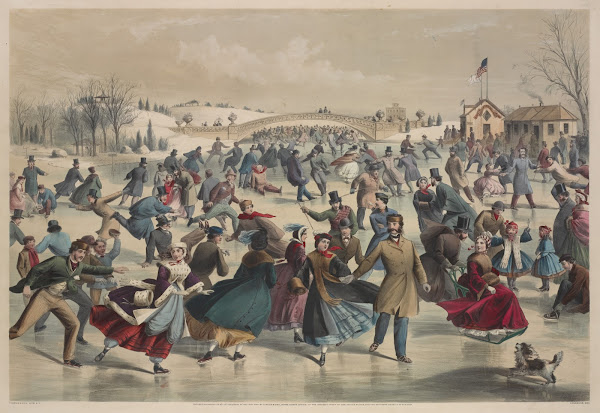Central Park winter The skating pond New York 1862