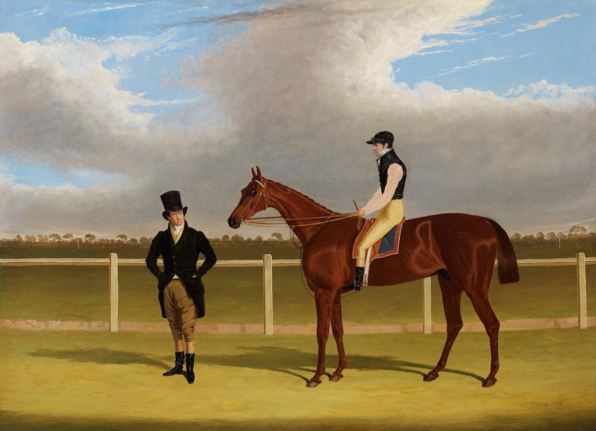 The Hon E Petres Rowton with W Scott up and Trainer at Doncaster 1829